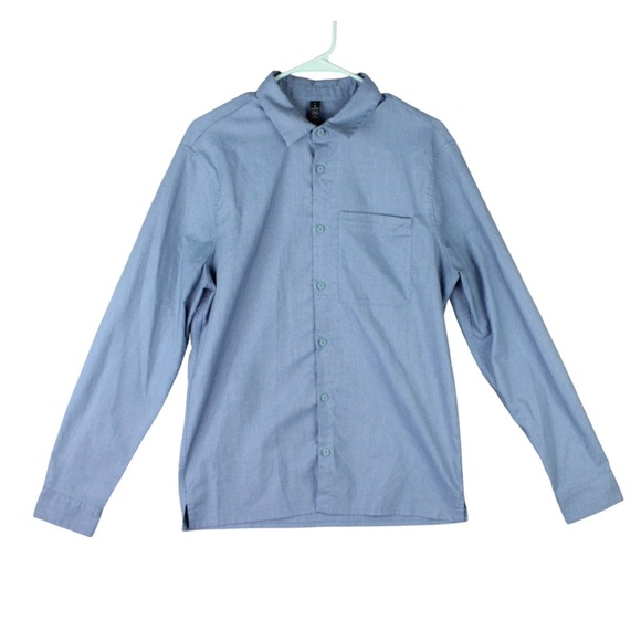 Lululemon Commission Shirt Men Size Medium Blue Long Sleeve Performance Stretch - Picture 1 of 9